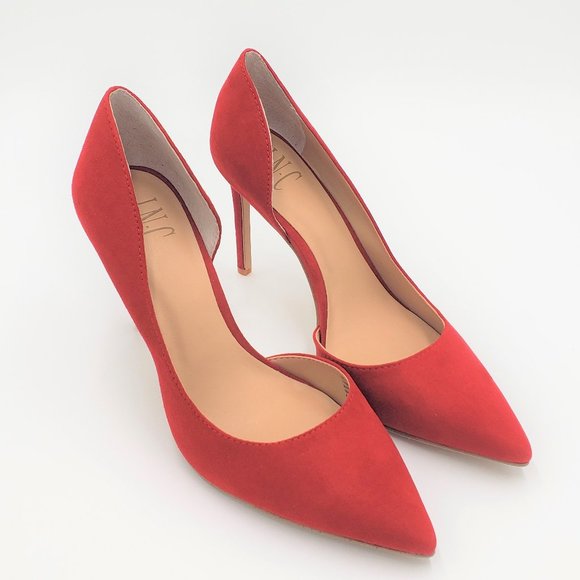 INC Kenjay D'orsay stilleto heels red size 6.5M - Picture 2 of 11